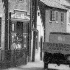Queen_St_E._Frank_Miller_Hopkinsons_lorry Queen St. East side,Frank Millers Shop