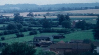 A photograph taken from the Holliers of Bottesford Church showing the area between Grantham Road and Grenery lane, which also shows classrooms 2 & 3 known as 