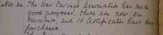 Savings Logbook entry November 24th 1916