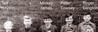 Back row, left. 2nd left, Herbert Plummer. Third left, correction, Mickey Damms.