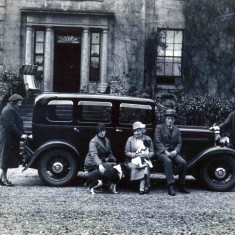 Members of the Duncan family outside Danevale House (1920s), Crossmichael, Dumfries and Galloway (formerly Kirkcudbrightshire)
