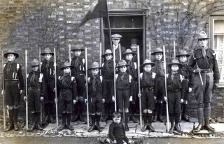 Scouts_Church_St_LR Mr Albert Asher and Mr Burnett with the Bottesford Scouts in 1911