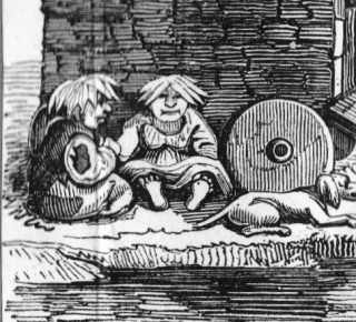 Scrapbook_Vice___Poverty_Children___millstone Cartoon, Village Playmates