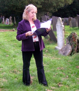 OLYMPUS DIGITAL CAMERA Sue Mackrell reads one of her works