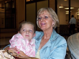 Grandma Jenny Dilly and her grandaughter Sydney in Australia.