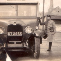 William Randell junior with a Randell's Bus