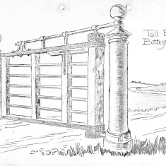 Toll_bar Toll Bar Bottesford - Philip Sutton recalls that for many years the metal parts of the gate were stored at Belvoir High School before removal for 'safe keeping'. Its current location is no longer known. Efforts have been made to trace its current location via the Leicestershire Museum Service. It was thought to be in a store at Barrowby. Unfortunately we have not been able to obtain any answer to enquiries attempting to verify that information