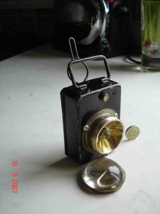 Torch_1 WW1 German Torch - The screw on lens allows some focusing of the beam of light.