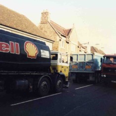 Traffic_1980s_LR_640 Heavy goods traffic passing the Coffee House - mid 1980s