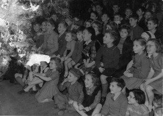 Bottesford children celebrating the opening of the VC Hall in January 1947 