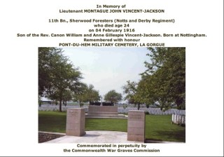 Vincent-Jackson Montagu Vincent-Jackson's Commonwealth War Graves Commission entry in the 'Debt of Honour Register