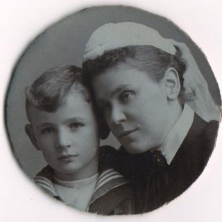 Walter and Edith Hatton 1895 Walter Hatton aged 6 yrs 10 months with his mother Edith Hatton soon after the death of Rev. John Hatton | From the Collection of Mr. Charles Hatton