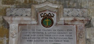 Inscription on the St Mary's, Bottesford, WW1 memorial