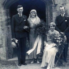 The marriage of John and Margaret Topps in 1932 with Mary and Frank as bridesmaid and best man
