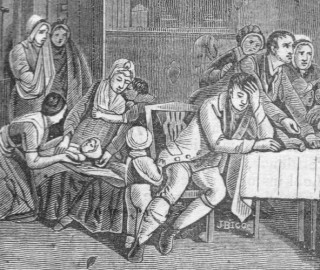 Rent Day engraving from David Wilkie 'Distraining for Rent'