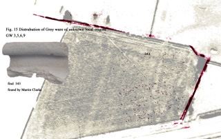 fig_15_GW31 Fig 15. Distribution Map - Fabric GW3, 5, 6, 9 A gradation from fine to very coarse for fabrics of unknown source