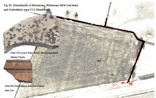 fig_20 Fig 20. Distribution Map for Mortaria, White ware, Oxfordshire ware