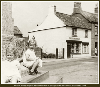 j2_07BOTV01 A.E. Greaves Shop in the background of this c1948 of Vivian & Shirley Wright of Barkestone-le-Vale