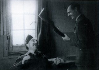 p_103 'C' Flight's S/Ldr Bill Lewis finds himself in a spot of bother with Keith Sinclair, his opposite number on 'B' Flight! Lewis and his crew were the last operational losses at Bottesford, failing to return from Dusseldorf in November 1943