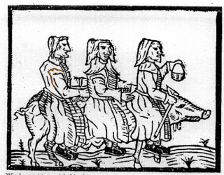 pig Northamptonshire Witches use a pig familiar as transport to visit a sick friend.