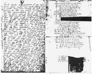text_roglizcomb1 Manuscript illustrations from P Porohovshikov Shakespeare Unmasked. NY.1940. p177 and p273