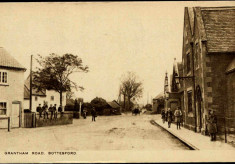 Old postcard, Grantham Rd, Red Lion, village school