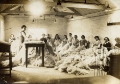 Bottesford lace workers in workshop on Queen Street