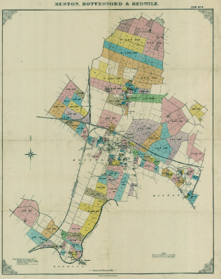 Map of Bottesford and Redmile, from the Duke's sale catalogue, 1920 - the map shows the sale lots as described in the catalogue | Donated by Mike Saunders