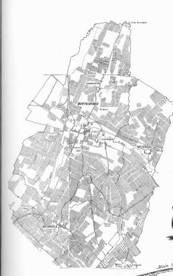 map of the relict medieval ploughing patterns in fields around Bottesford parish | Donated by Dr Michael Saunders