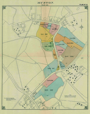 Map of Muston from the Duke's sale, 1920 - a digital scan of a paper map | From a paper map donated by Mr Mike Saunders
