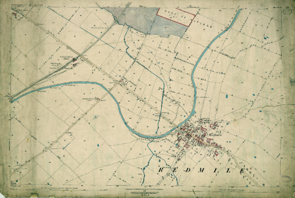 1884 OS map of Redmile | Paper original contributed by Mr Mike Saunders
