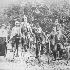 Nottingham Bicycle Club at unknown location, possibly near Belvoir Castle, late 19th Century | Reproduced with the kind permission of Nottingham Museums and Galleries - Album NCM 1973-42