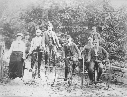 Nottingham Bicycle Club at unknown location, possibly near Belvoir Castle, late 19th Century | Reproduced with the kind permission of Nottingham Museums and Galleries - Album NCM 1973-42