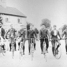 Late 19th Century bicyclists at The Cross Bottesford | Reproduced with the kind permission of Nottingham Museums and Galleries - Album NCM 1973-42