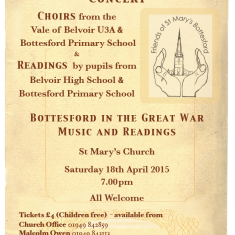 Bottesford in the Great War - Concert & readings, 18th April 2015