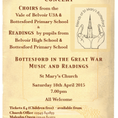 Concert Bottesford in the Great War - Concert & readings, 18th April 2015