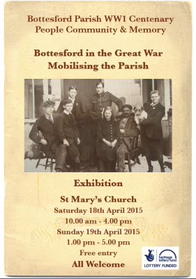 Bottesford in the Great War - Exhibition, 18th - 19th April 2015 | Image Courtesy of Mrs. A Pacey & family 
