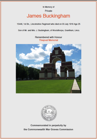 CWGC James Buckingham