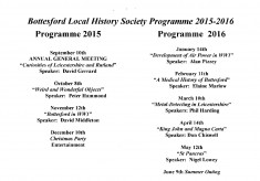 Bottesford History Society 2015 - 2016