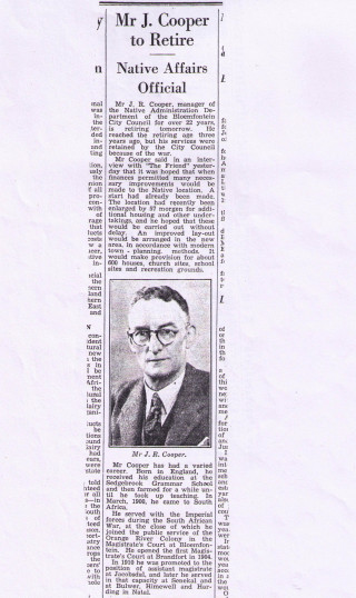 Retirement of John Richard Cooper Retirement of John Richard Cooper | Press clipping