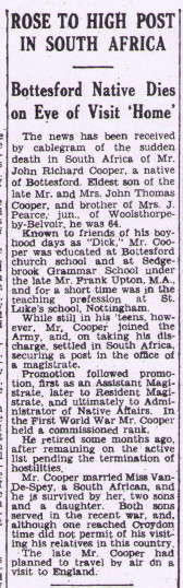 John Richard Cooper, death report John Richard Cooper, death report | Grantham Journal