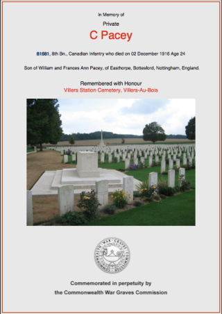 Pacey C_CWGC Charles Pacey | CWGC