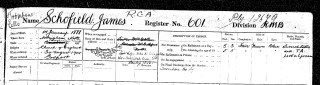 Part of James Schofield's service record Part of James James Schofield, From the Register of Royal NavaJames Schofield, in the Register of Royal Naval Seamen 1899-1919, showing the three entries for his next-of-kin. Seamen 1899-1919 | Find My Past