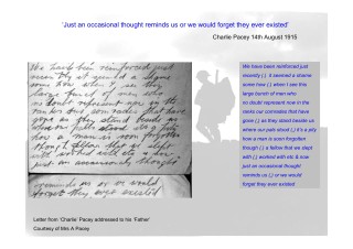 CP 14:8:15 Charles Pacey's remembering 'pals' in his letter home, 14th August 1915 1915 | From the collection of Mrs A. Pacey
