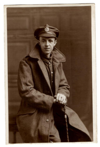 Sapper Herbert Porter, a studio portrait taken probably soon after he enlisted in December, 1915. | Courtesy of the family archive of Rosemarie Greenhalf.
