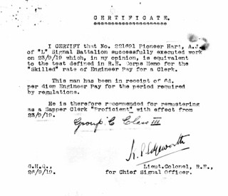 Arthur James Hart service record 2 Recommendation of Arthur James Hart for 'remustering'. | The National Archive