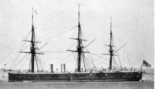 HMS Achilles, built 1861 as an armoured frigate, renamed Egmont in 1904 and employed as a depot ship at Chatham Dockyard. | Wikipedia