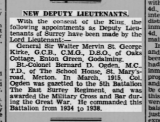 Surrey Mirror 6-2-1942 Surrey Mirror, 6-2-1942, Bernard Ogden appointed a Deputy Lieutenant of the county. | The British Newspaper Archive