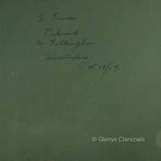 Louisa's original inscription inside the cover. | (Glenys Claricoats)