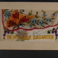 Silk postcard brought from France by Harry Harby | Glenys Claricoats
